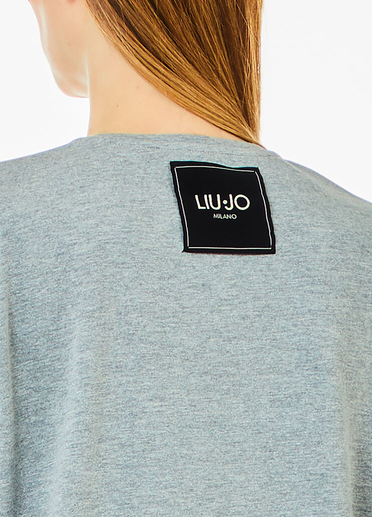 T-shirt over in jersey grigio Liu Jo - large image number 2
