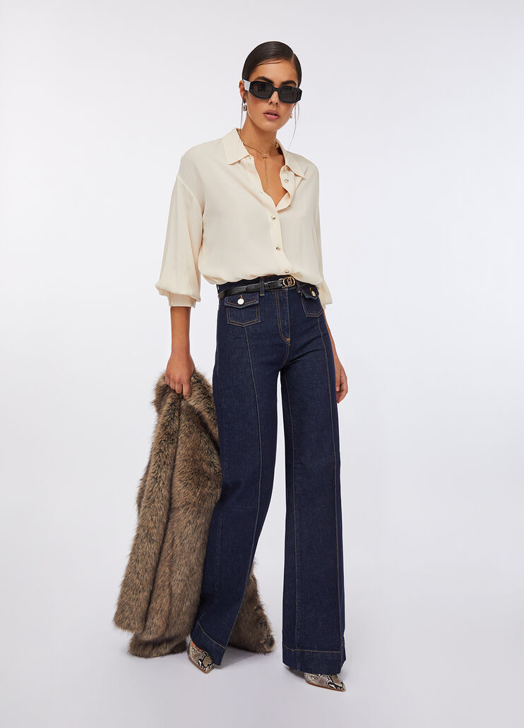 Flared cotton jeans dark blue denim Liu Jo - medium Flared cotton jeans dark blue denim Liu Jo - medium