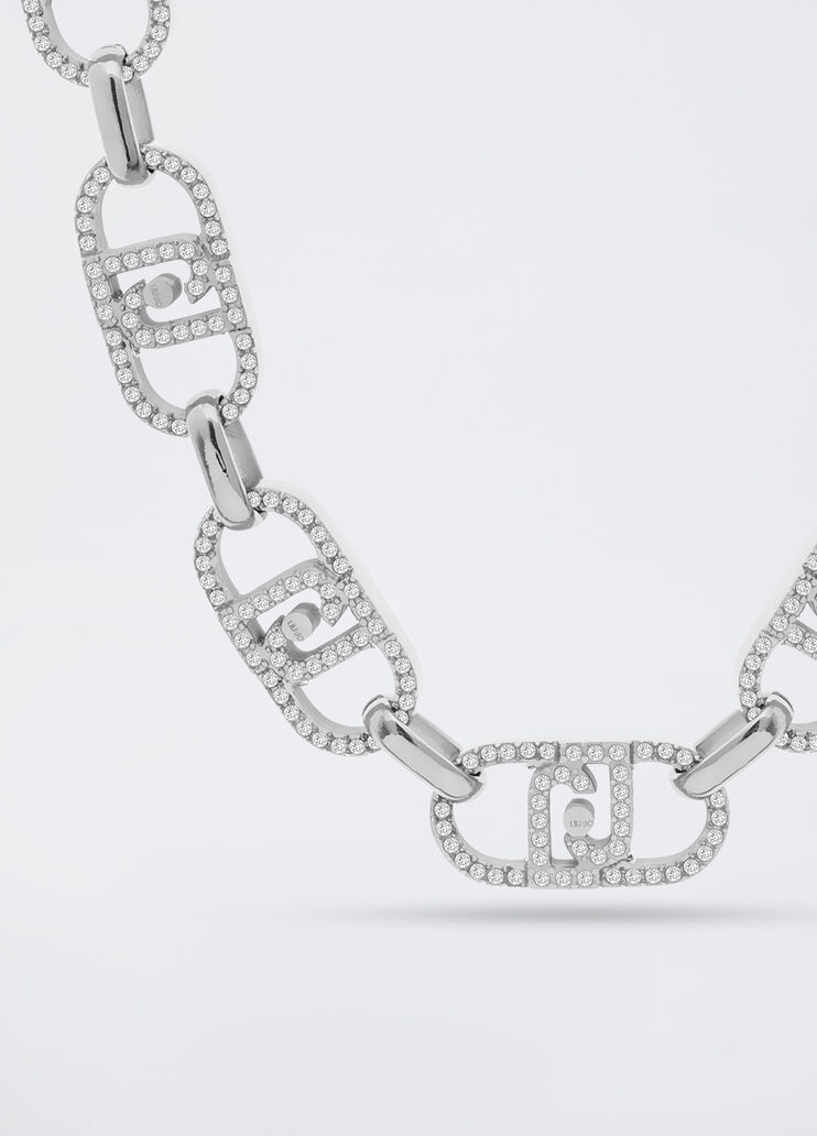 Monogram choker with diamantés silver Liu Jo - medium Monogram choker with diamantés silver Liu Jo - medium
