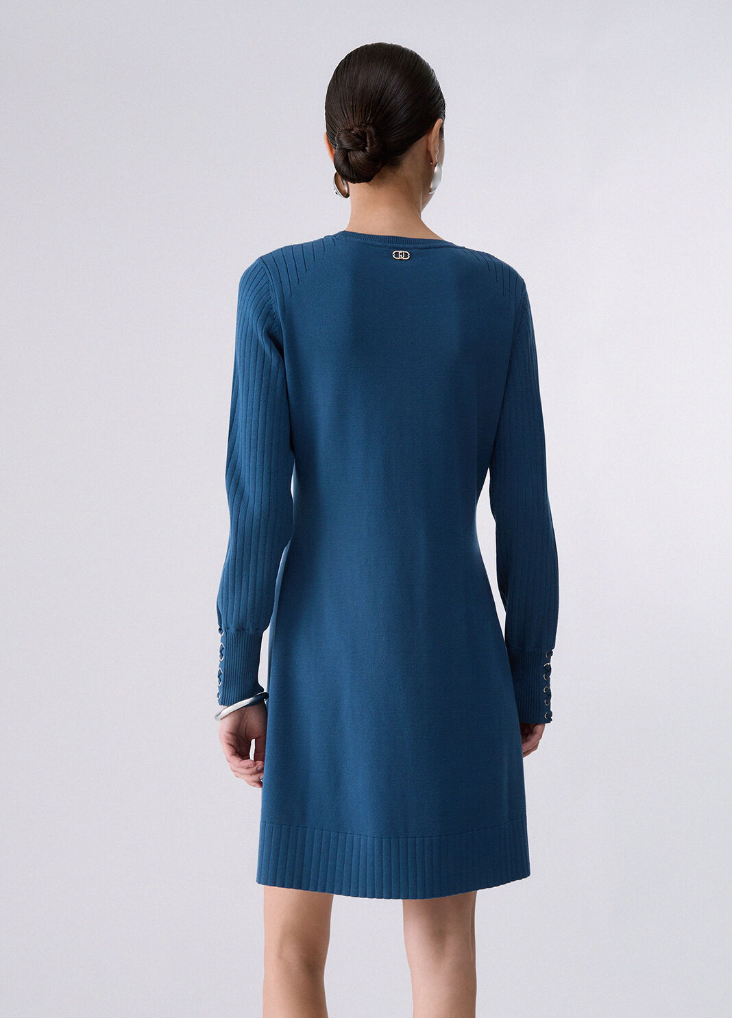 Strickkleid mit Schn&uuml;rungen blau Liu Jo - large image number 1