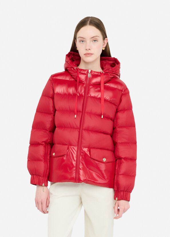 Quilted nylon jacket cherry red Liu Jo - large image number 0