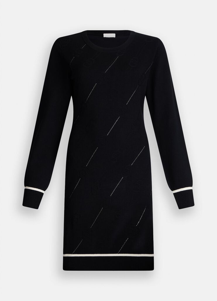 Robe courte en maille noir Liu Jo - large image number 6