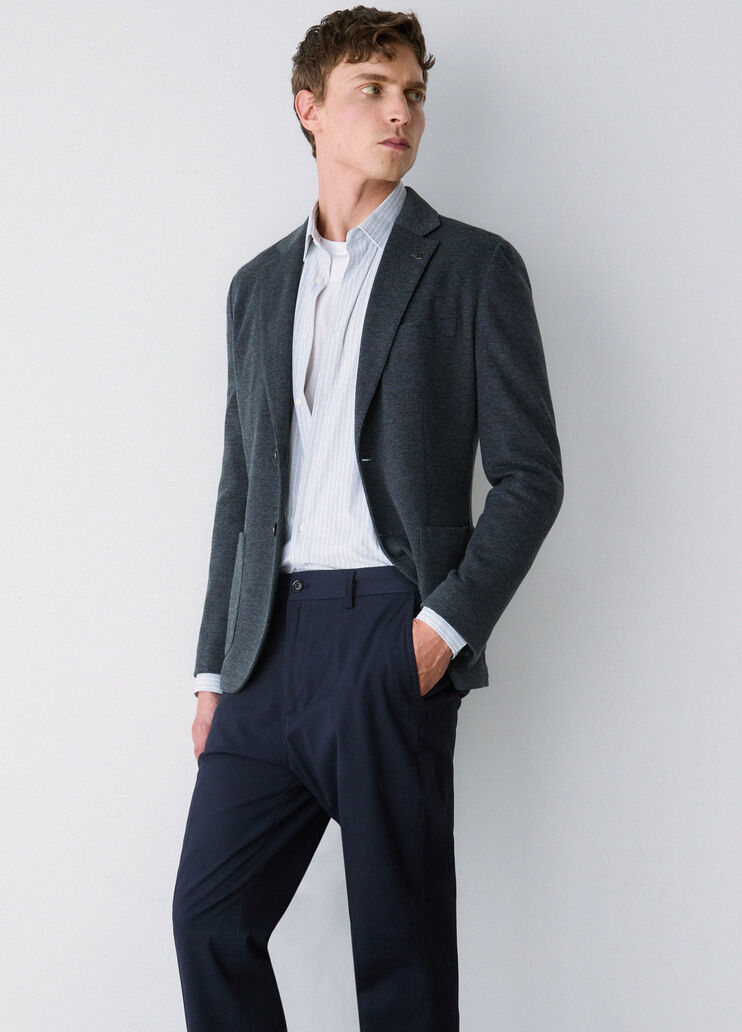 Jacket in piqu&eacute; jersey dark grey Liu Jo - medium
