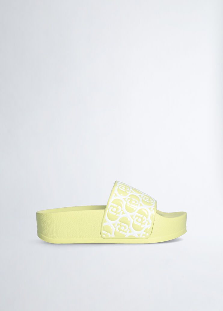Plateau-Pantolette mit Monogramm-Print Farbe Gelb | Liu Jo