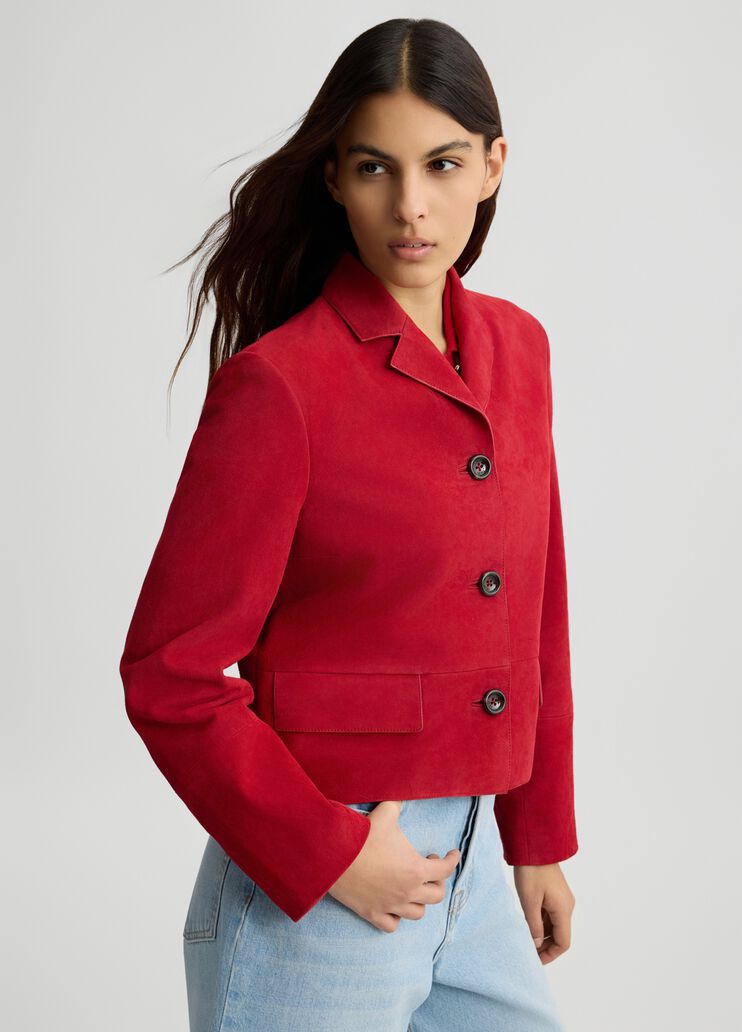Red suede boxy jacket red Liu Jo - large image number 4 Red suede boxy jacket red Liu Jo - large image number 4