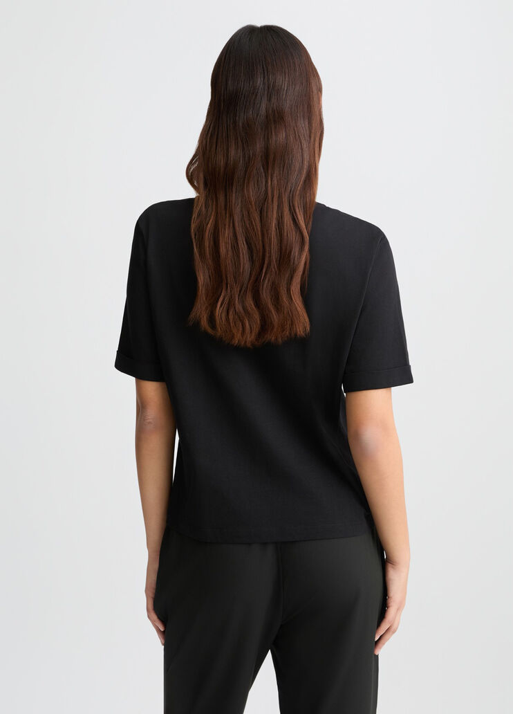 T-shirt with logo and gemstones black Liu Jo - large image number 1 T-shirt with logo and gemstones black Liu Jo - large image number 1