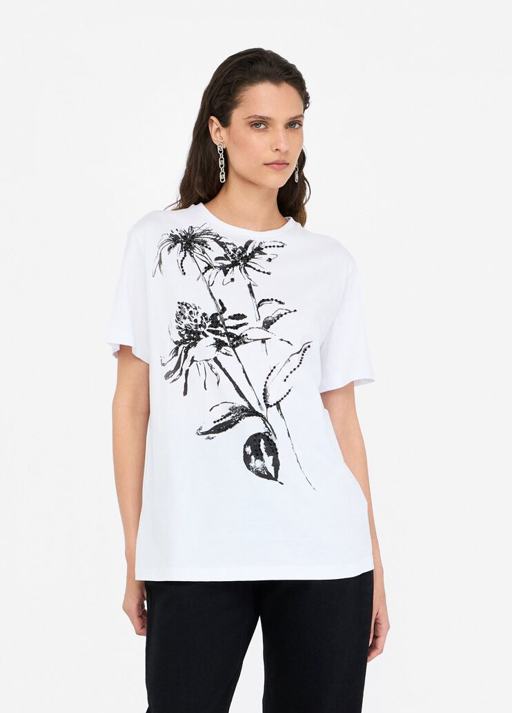 Cotton T-shirt with print white Liu Jo - large image number 0 Cotton T-shirt with print white Liu Jo - large image number 0