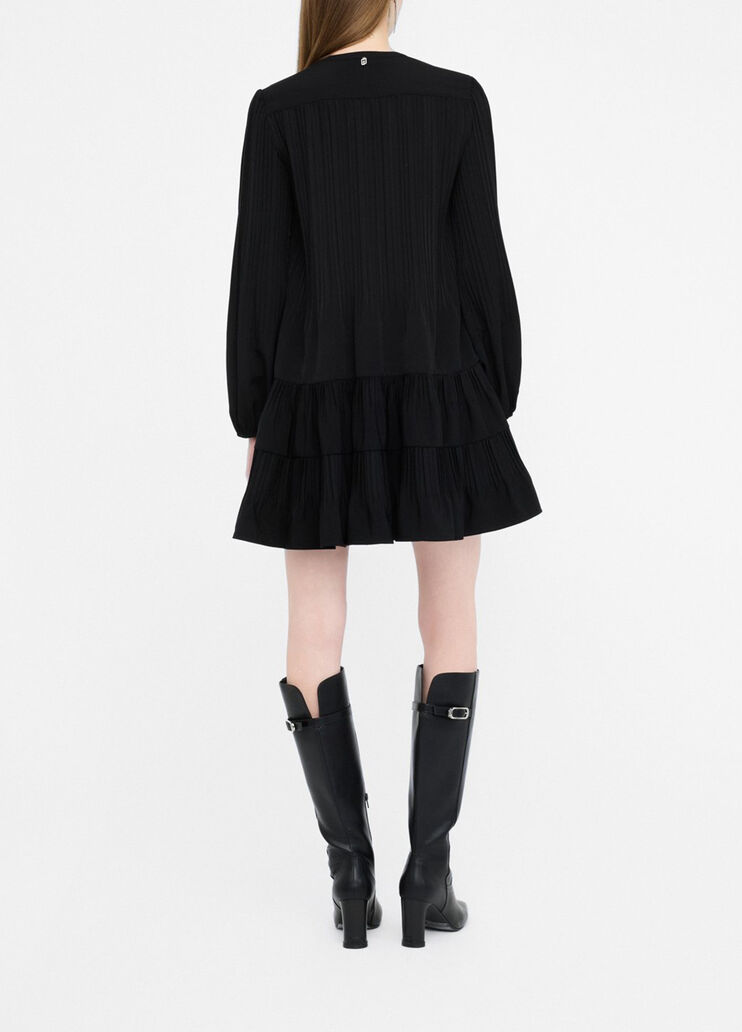 Short dress in cr&ecirc;pe de chine black Liu Jo - medium