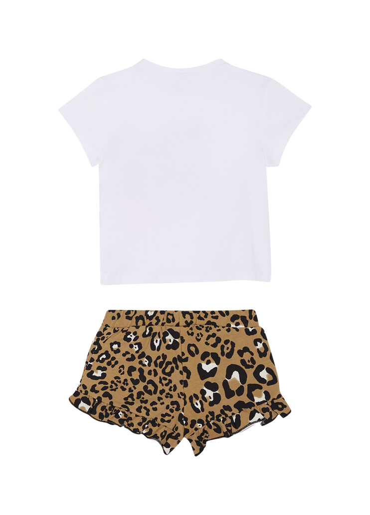 T-shirt and shorts set white/leopard print Liu Jo - large image number 1