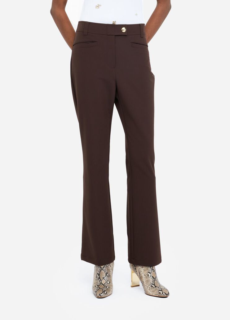 Pantalon évasé à taille haute chocolat Liu Jo - medium