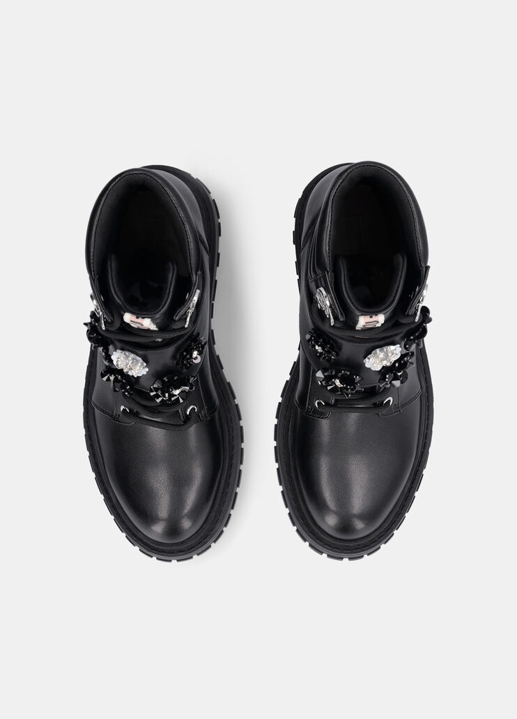 Schnürstiefel mit Schmuckapplikationen Schwarz Liu Jo - large image number 4