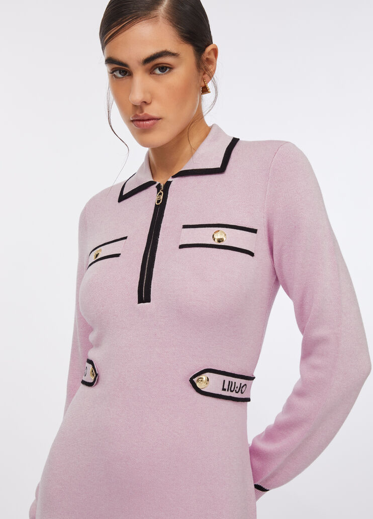 Strickkleid aus Seidenmischgewebe Rosa Liu Jo - medium