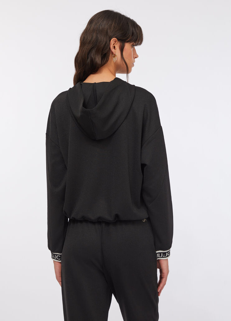 Sudadera de lurex® con capucha negro Liu Jo - large image number 1