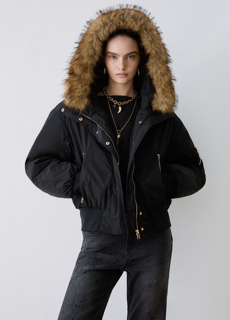 Hooded Bomber Jacket black Liu Jo - medium