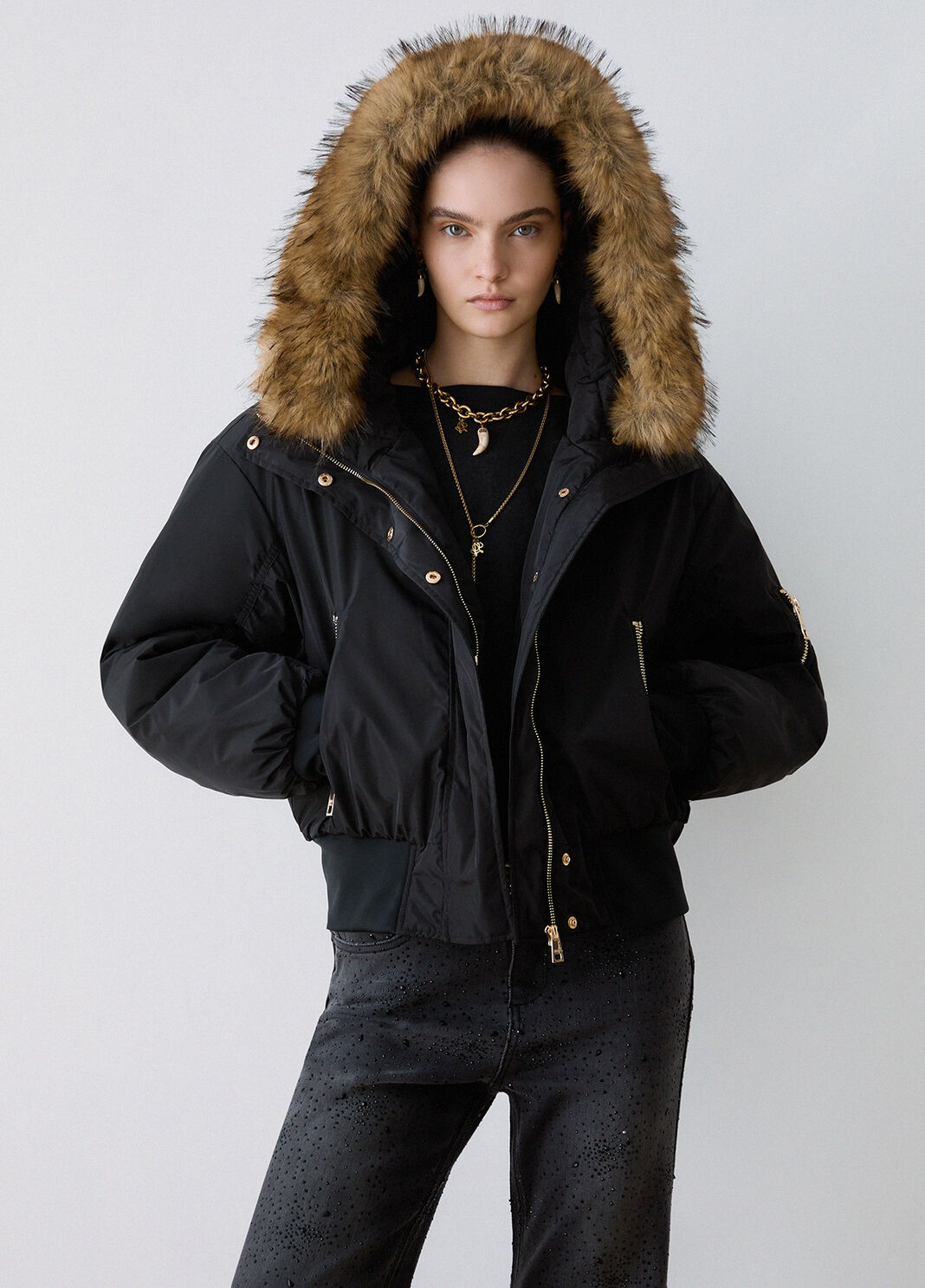 Hooded Bomber Jacket black Liu Jo - large image number 2