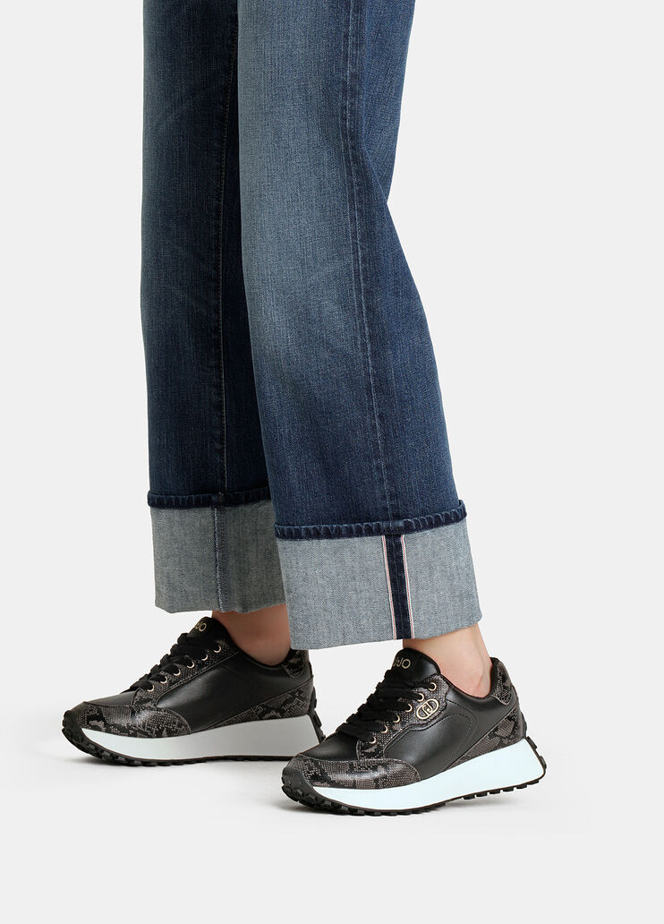 Sneaker mit Python-Print Schwarz Liu Jo - large image number 0 Sneaker mit Python-Print Schwarz Liu Jo - large image number 0