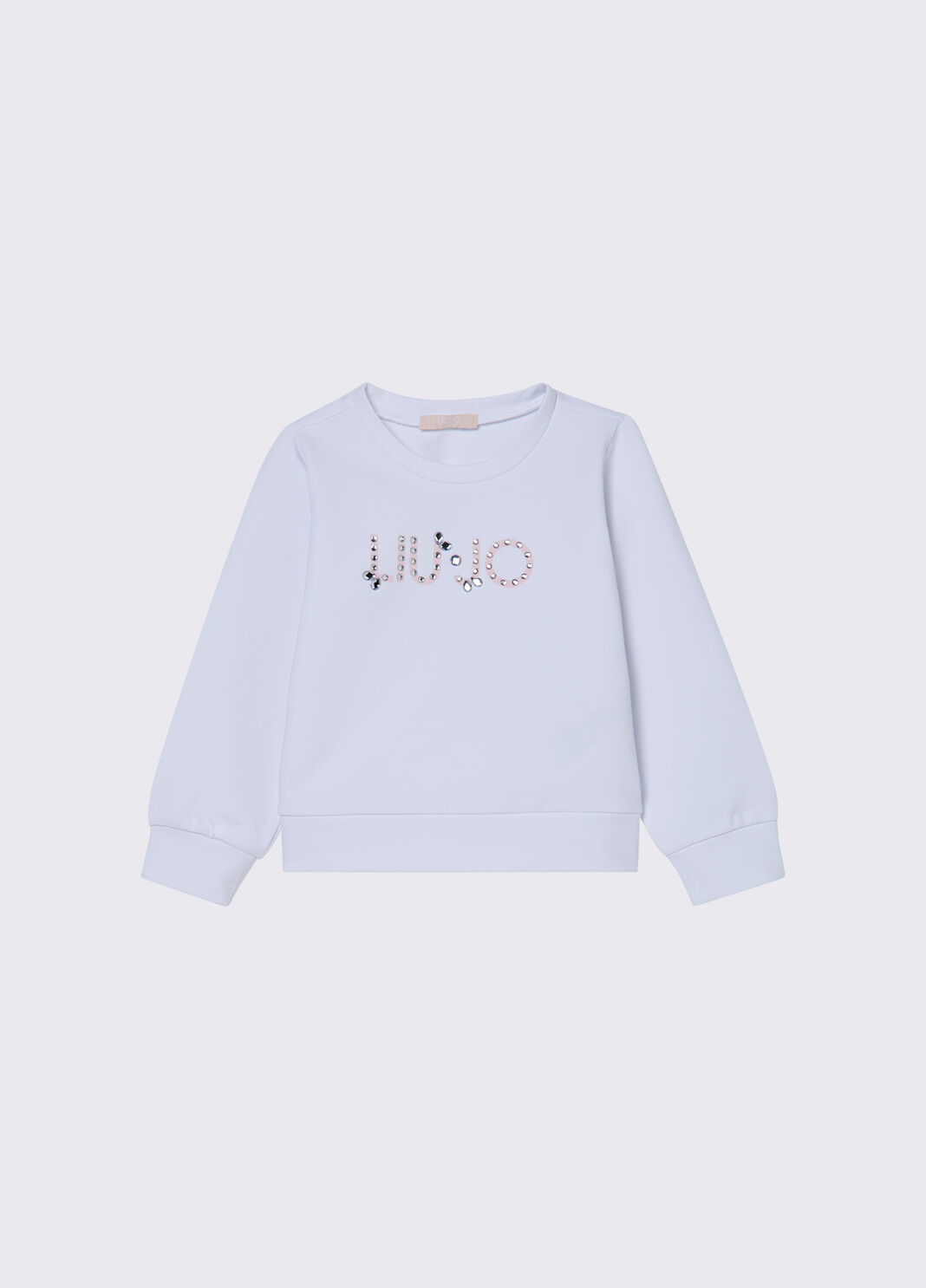 Sweatshirt with bejewelled logo white Liu Jo - large image number 2