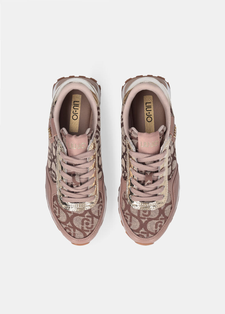 Sneakers with jacquard monogram beige Liu Jo - large image number 4