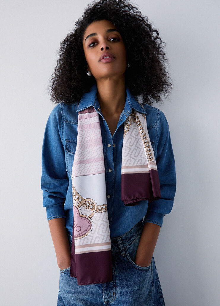 Foulard grande con fiocco marrone Liu Jo - medium