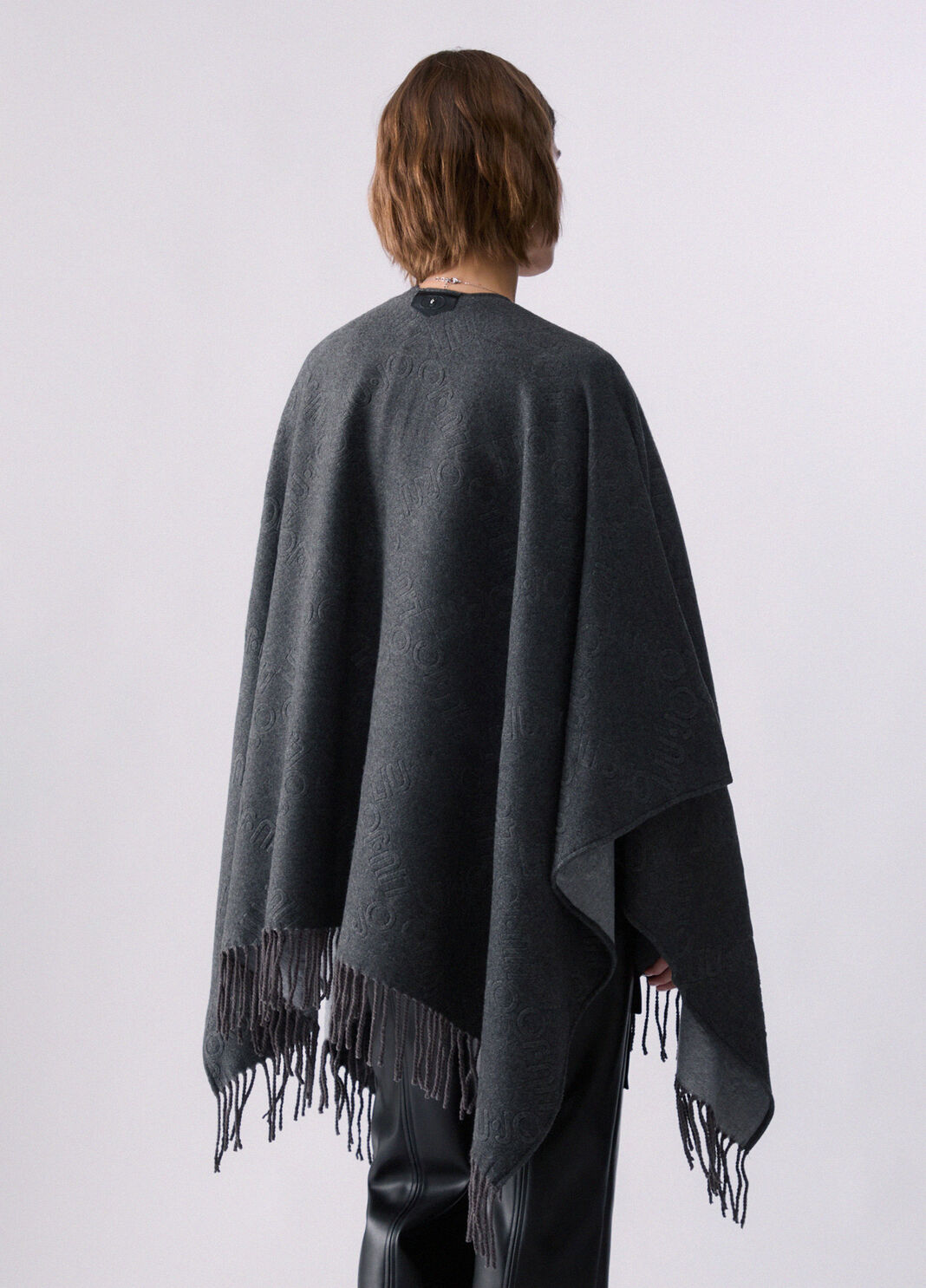 Poncho with embossed logo anthracite Liu Jo - large image number 1