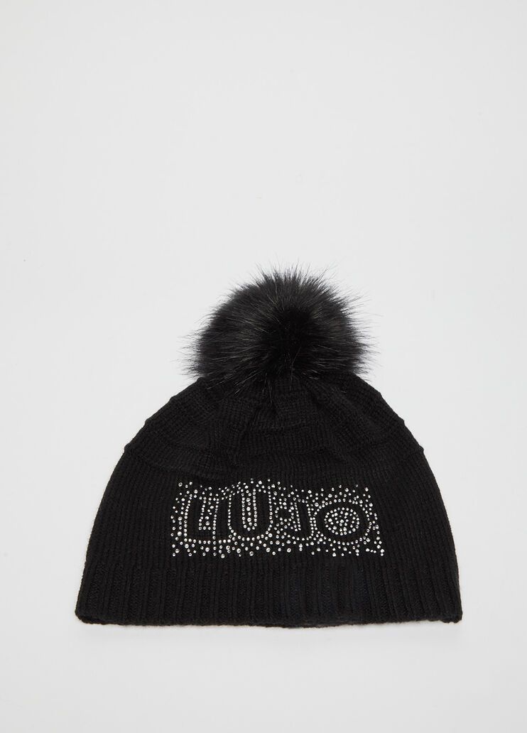 Cuffia con logo e strass nero Liu Jo - large image number 0