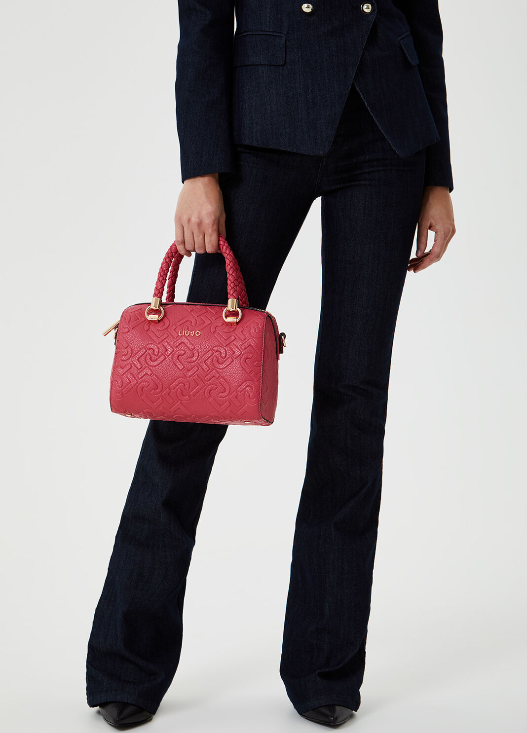 Mini boston bag with logo Pink Liu Jo - large image number 1