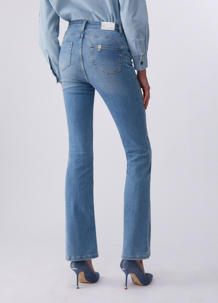 Jean évasé à taille haute denim Liu Jo - large image number 1