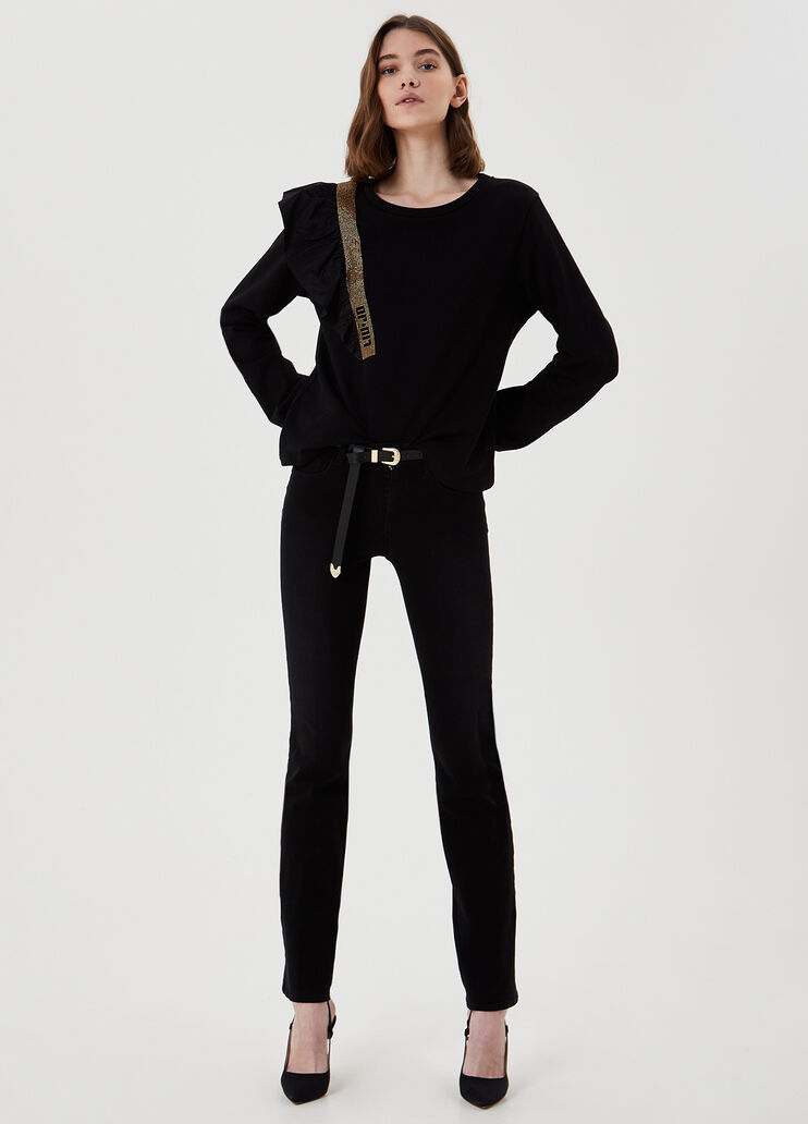 Sweatshirt with flounces  Black Liu Jo - large image number 3