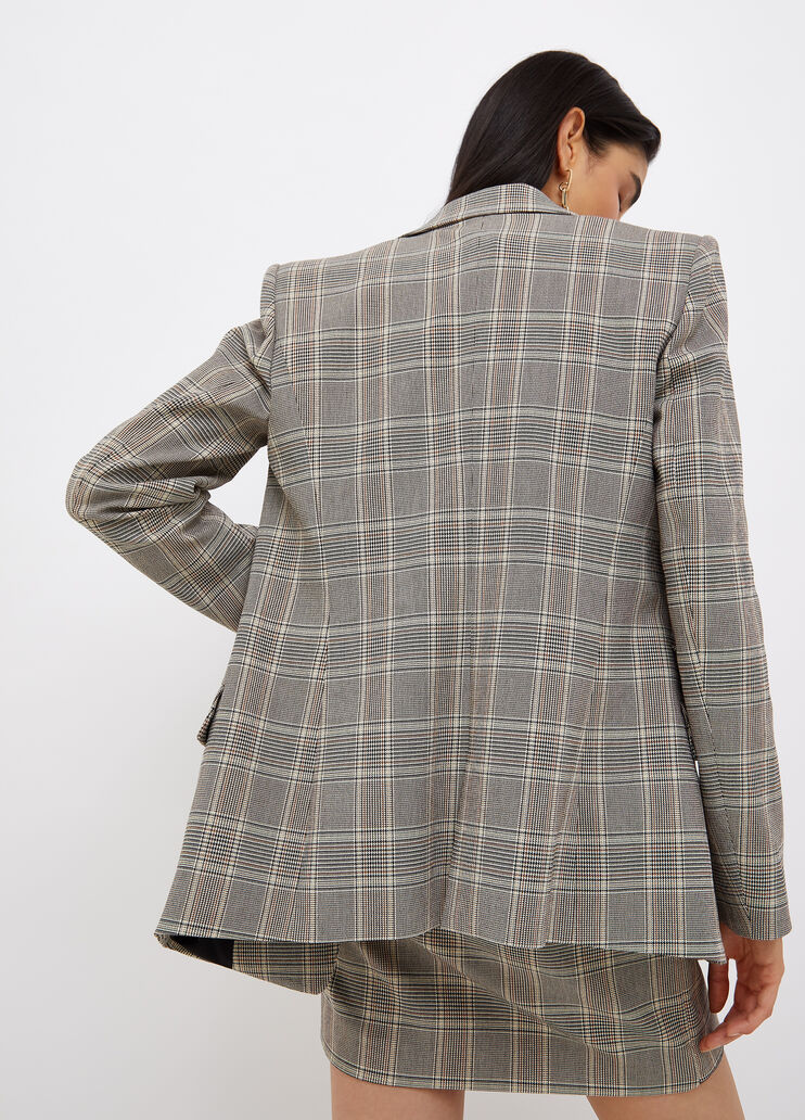 Blazer dal taglio maschile cammello/check Liu Jo - large image number 1 Blazer dal taglio maschile cammello/check Liu Jo - large image number 1