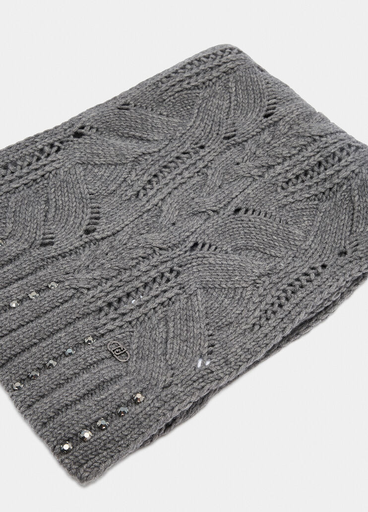 Sciarpa in misto lana con strass grigio Liu Jo - large image number 2