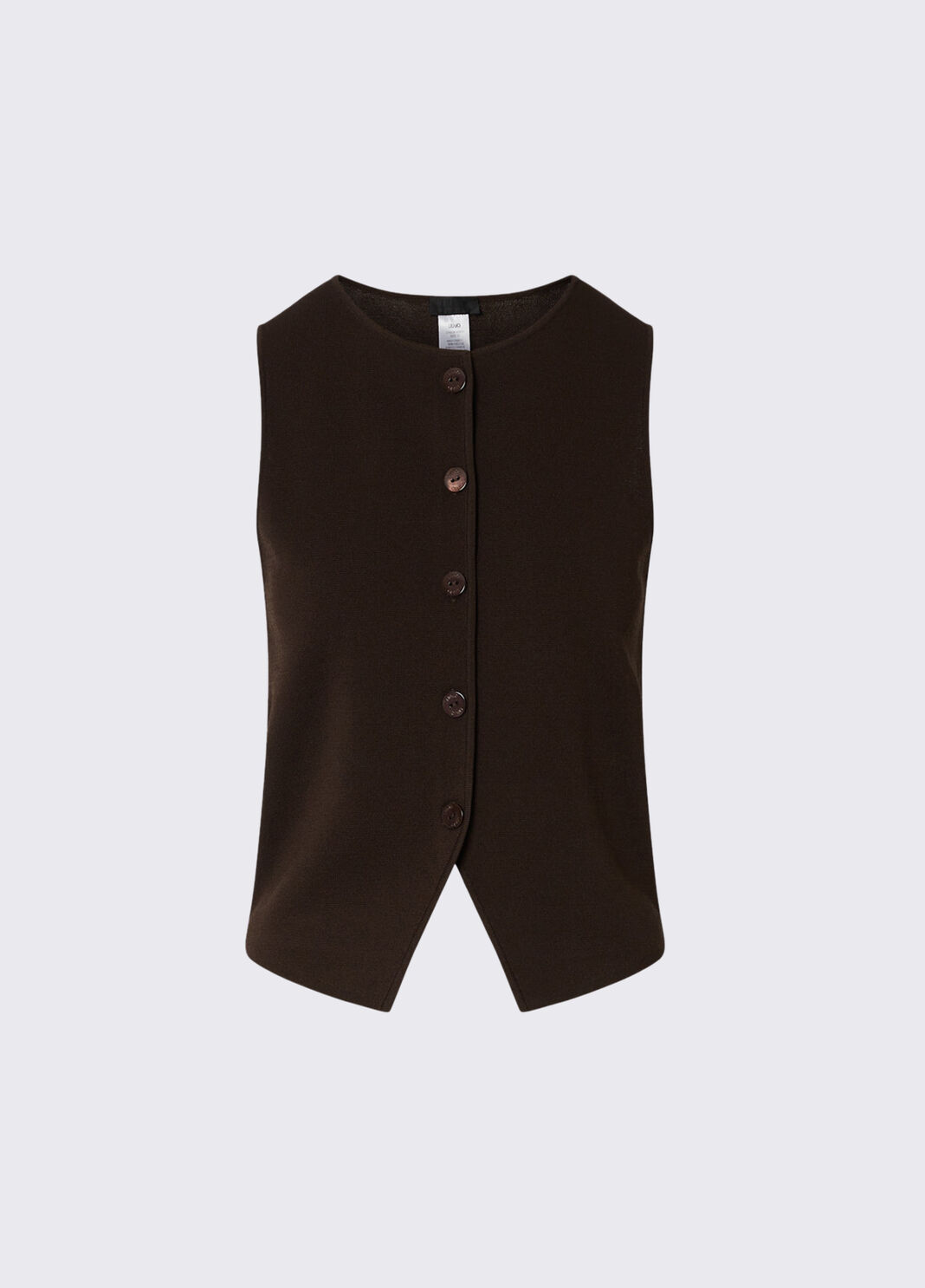 Gilet in maglia con dettaglio in pizzo moka Liu Jo - large image number 6