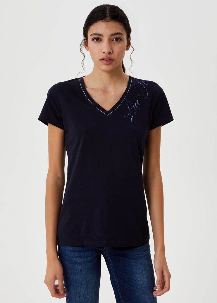 T-shirt with logo Dark blue Liu Jo - large image number 0