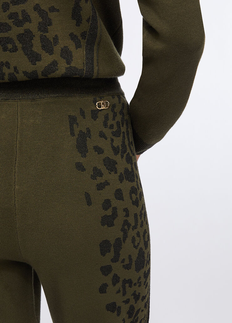 Animal-print trousers olive green Liu Jo - large image number 4
