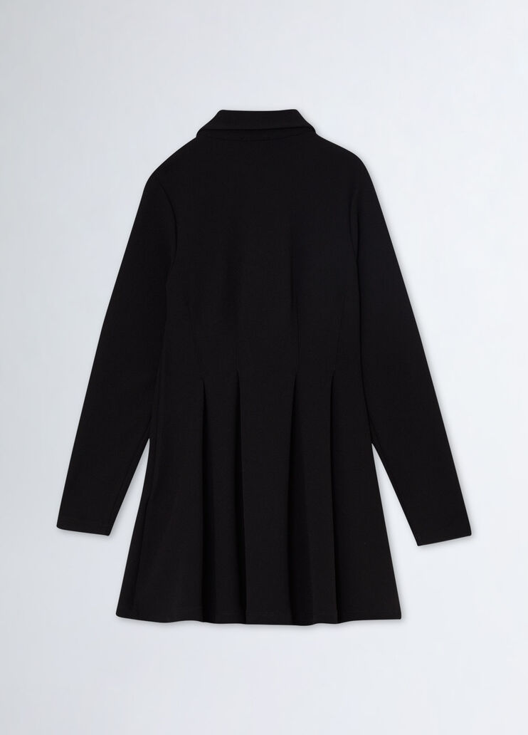 Hemdblusenkleid aus Crêpe mit Krawatte schwarz Liu Jo - medium Hemdblusenkleid aus Crêpe mit Krawatte schwarz Liu Jo - medium