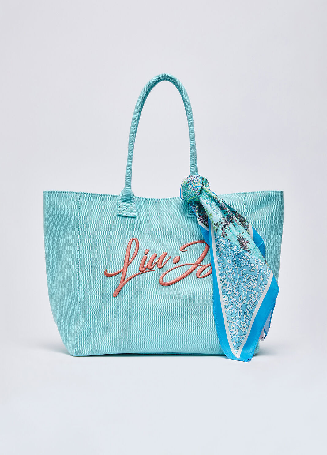 Large tote bag with foulard light blue Liu Jo - large image number 1