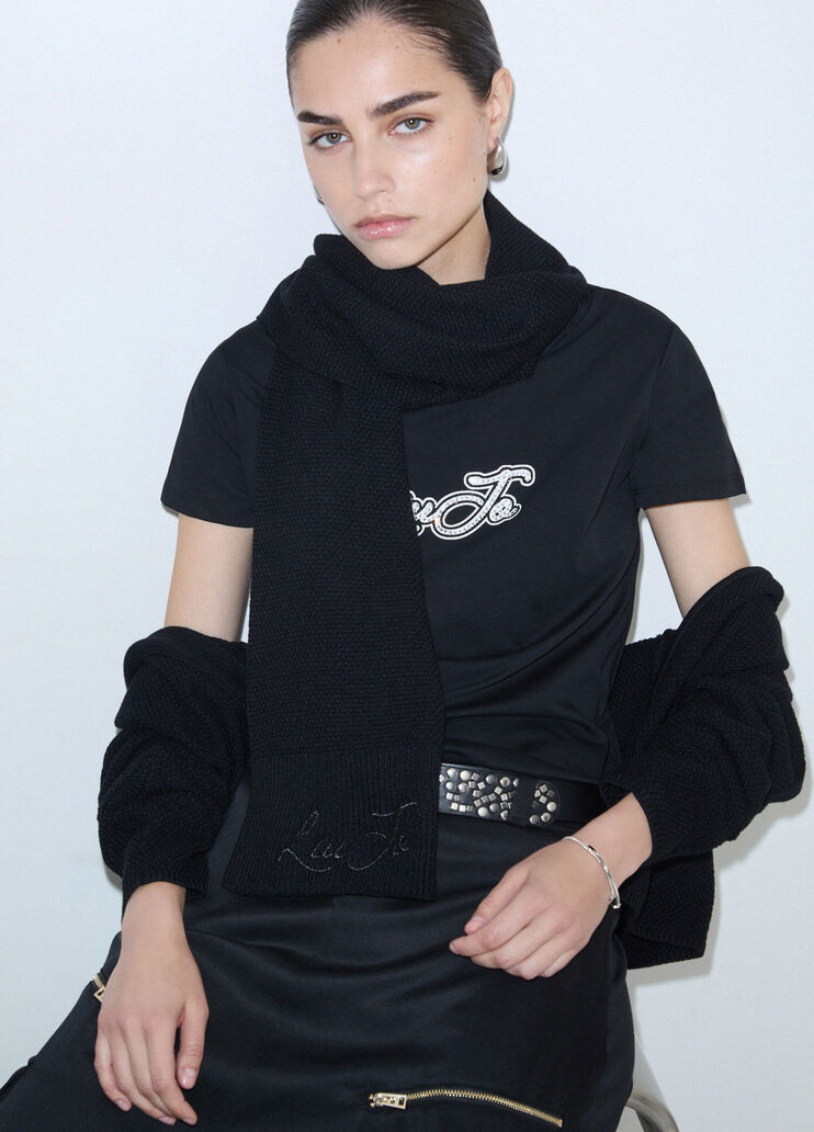 Logo Scarf black Liu Jo - medium