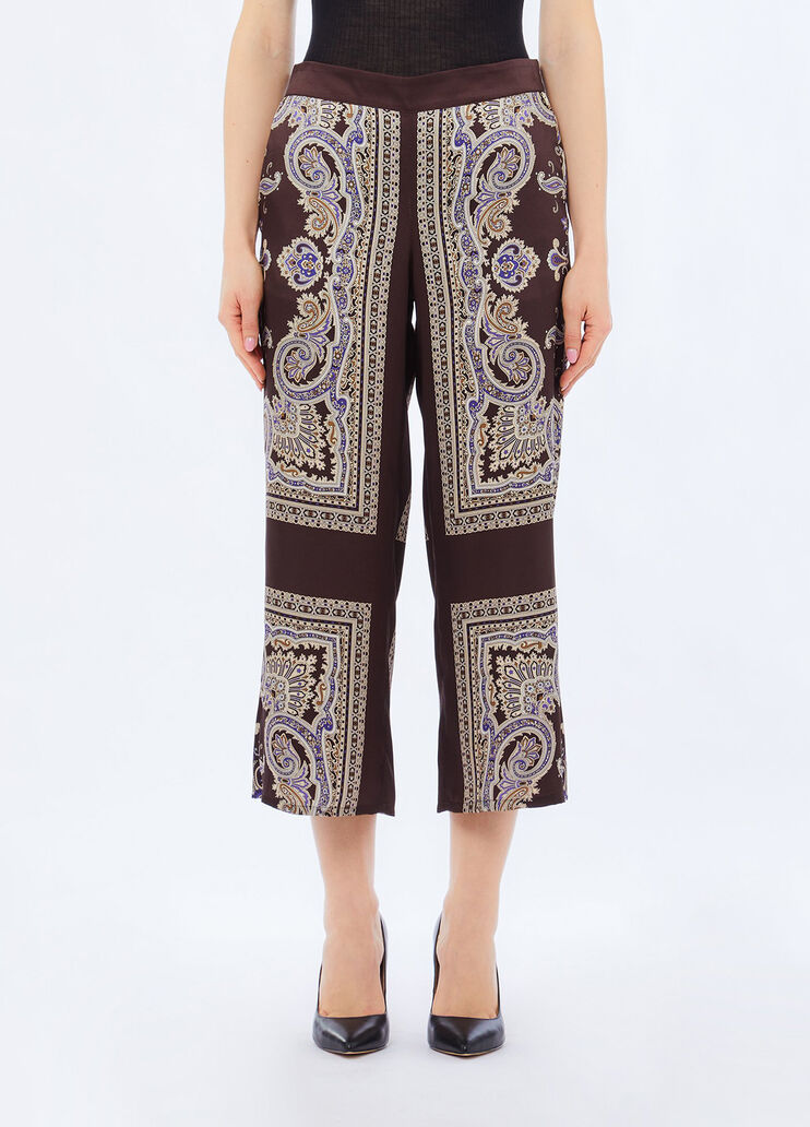 Printed satin trousers brown with print Liu Jo - medium