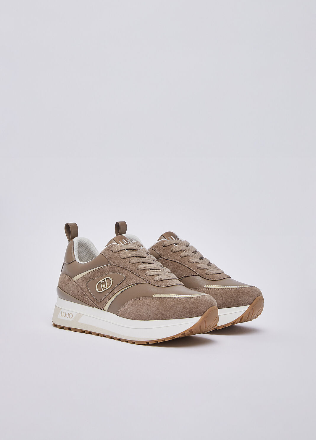 Sneakers plateforme en daim et cuir havane Liu Jo - large image number 1