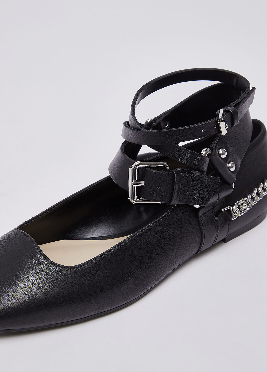 Ballet flats in leather black Liu Jo - large image number 6