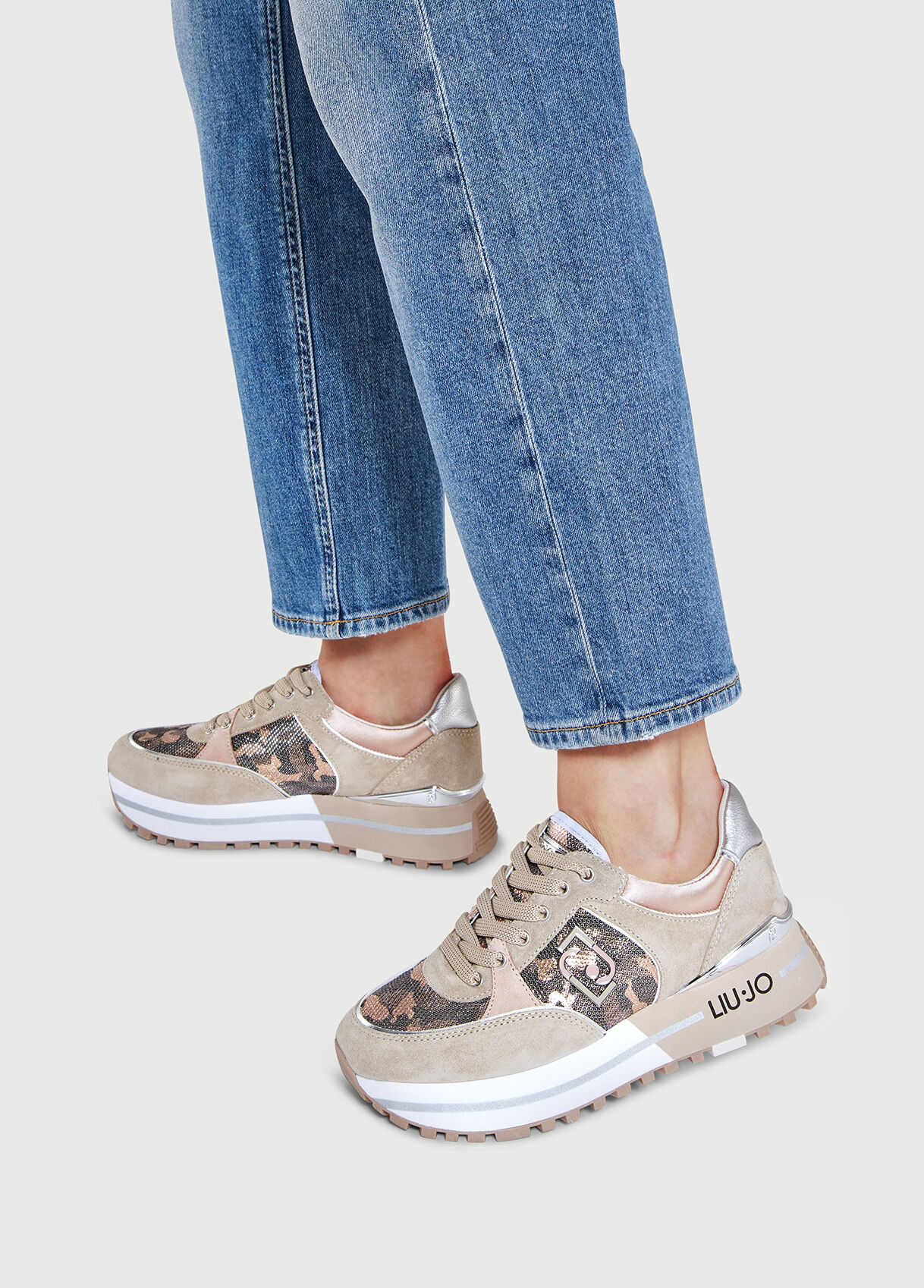 camouflage platform sneakers