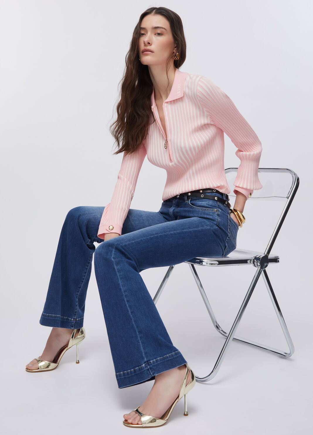 High-rise bootcut jeans dark blue denim Liu Jo - large image number 2