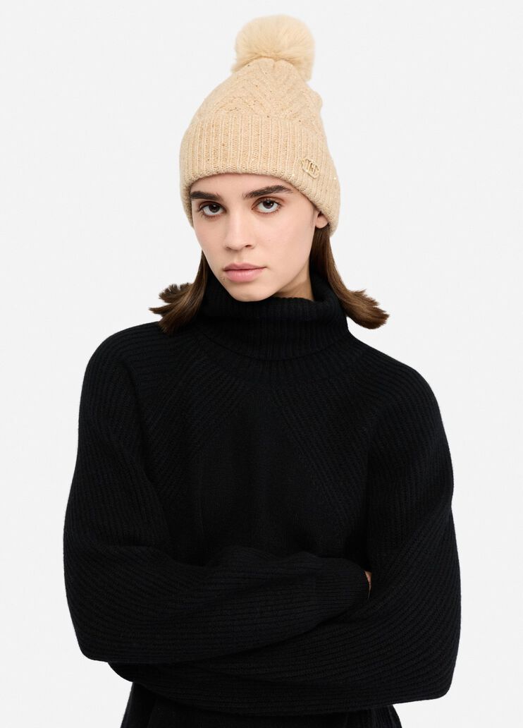 Wool cap light beige Liu Jo - large image number 0 Wool cap light beige Liu Jo - large image number 0