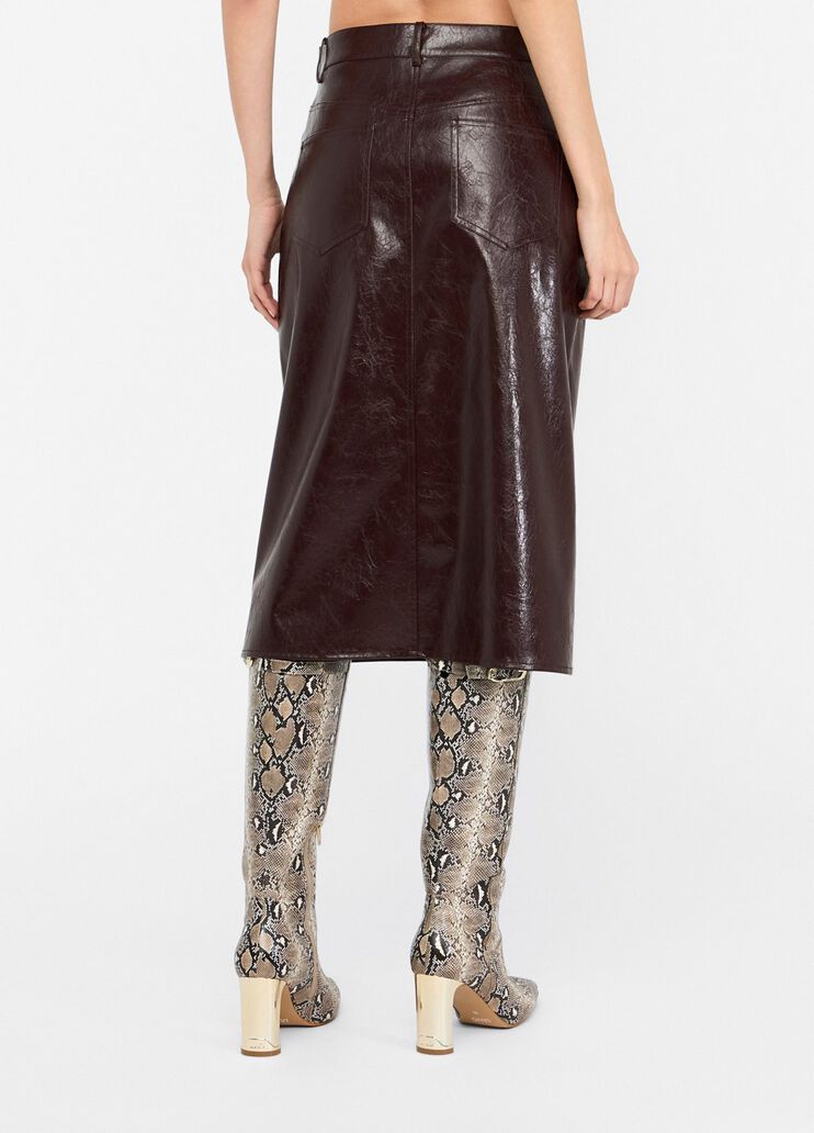 Glossy five-pocket skirt dark brown Liu Jo - large image number 1 Glossy five-pocket skirt dark brown Liu Jo - large image number 1
