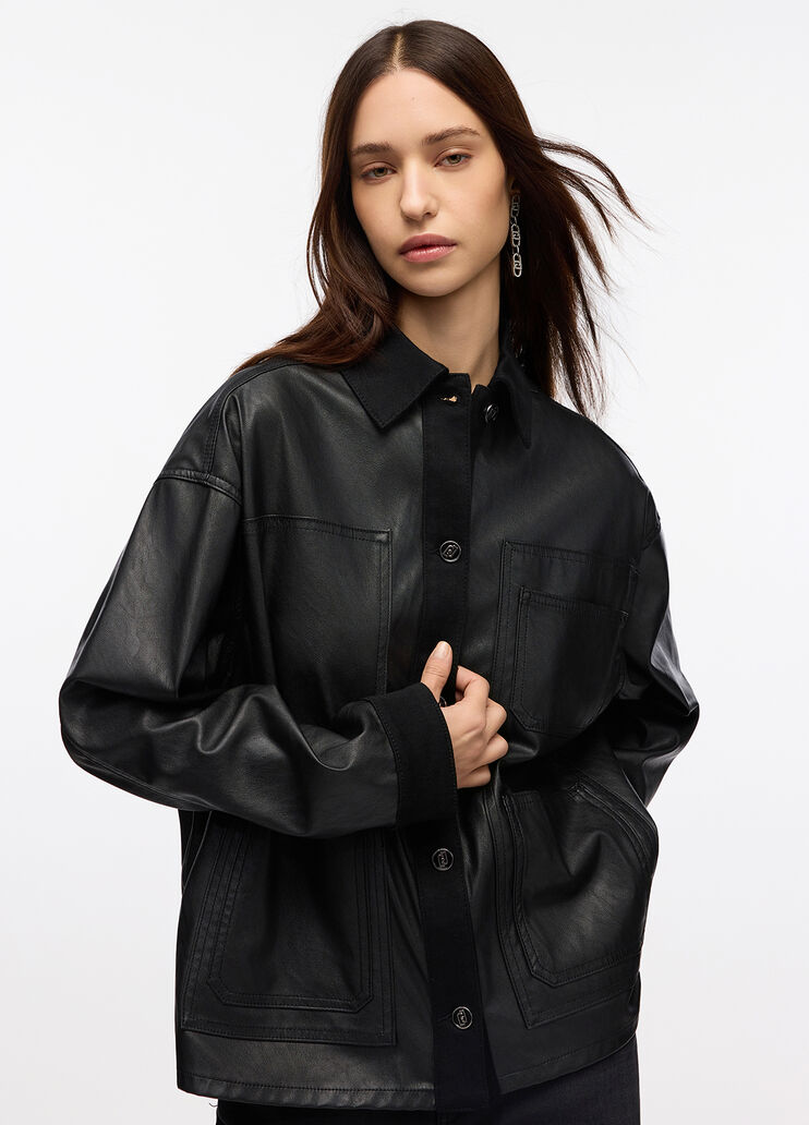 Chaqueta de tejido revestido negro Liu Jo - medium