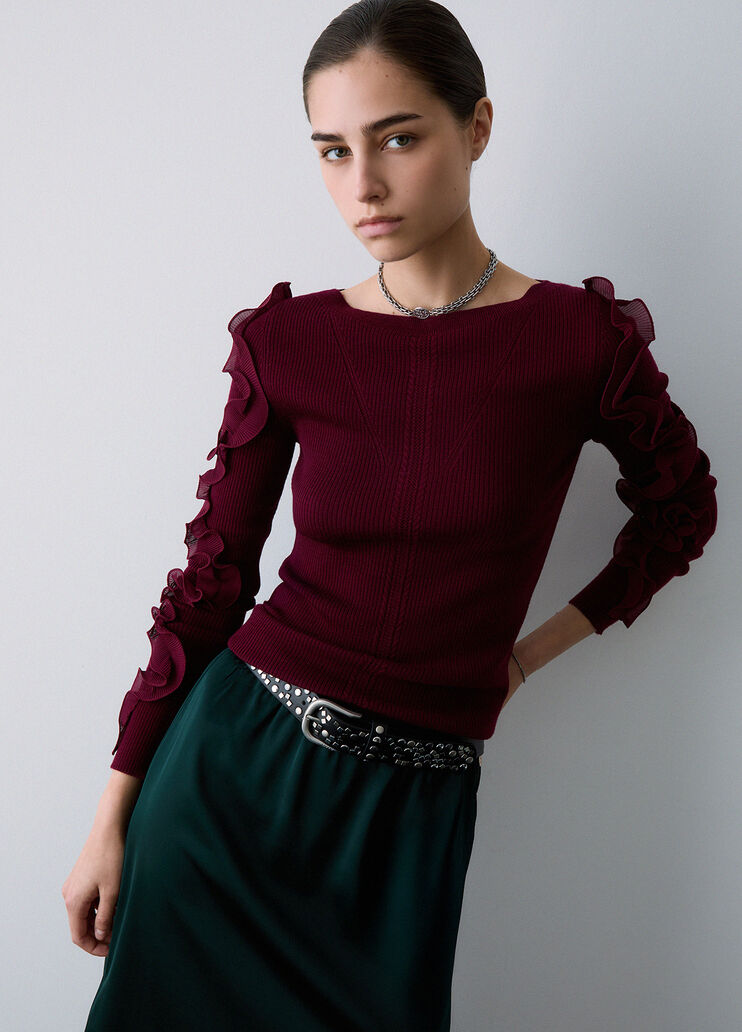Knit in wool with ruffles red Liu Jo - medium