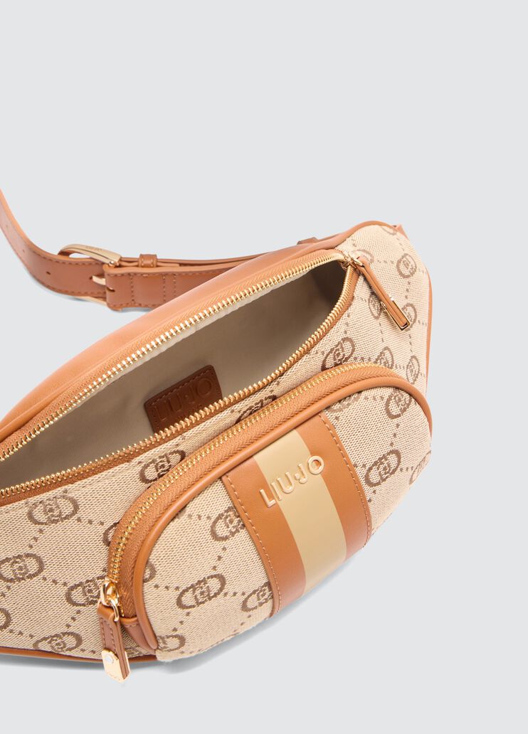 Jacquard belt bag with logo beige Liu Jo - large image number 5 Jacquard belt bag with logo beige Liu Jo - large image number 5