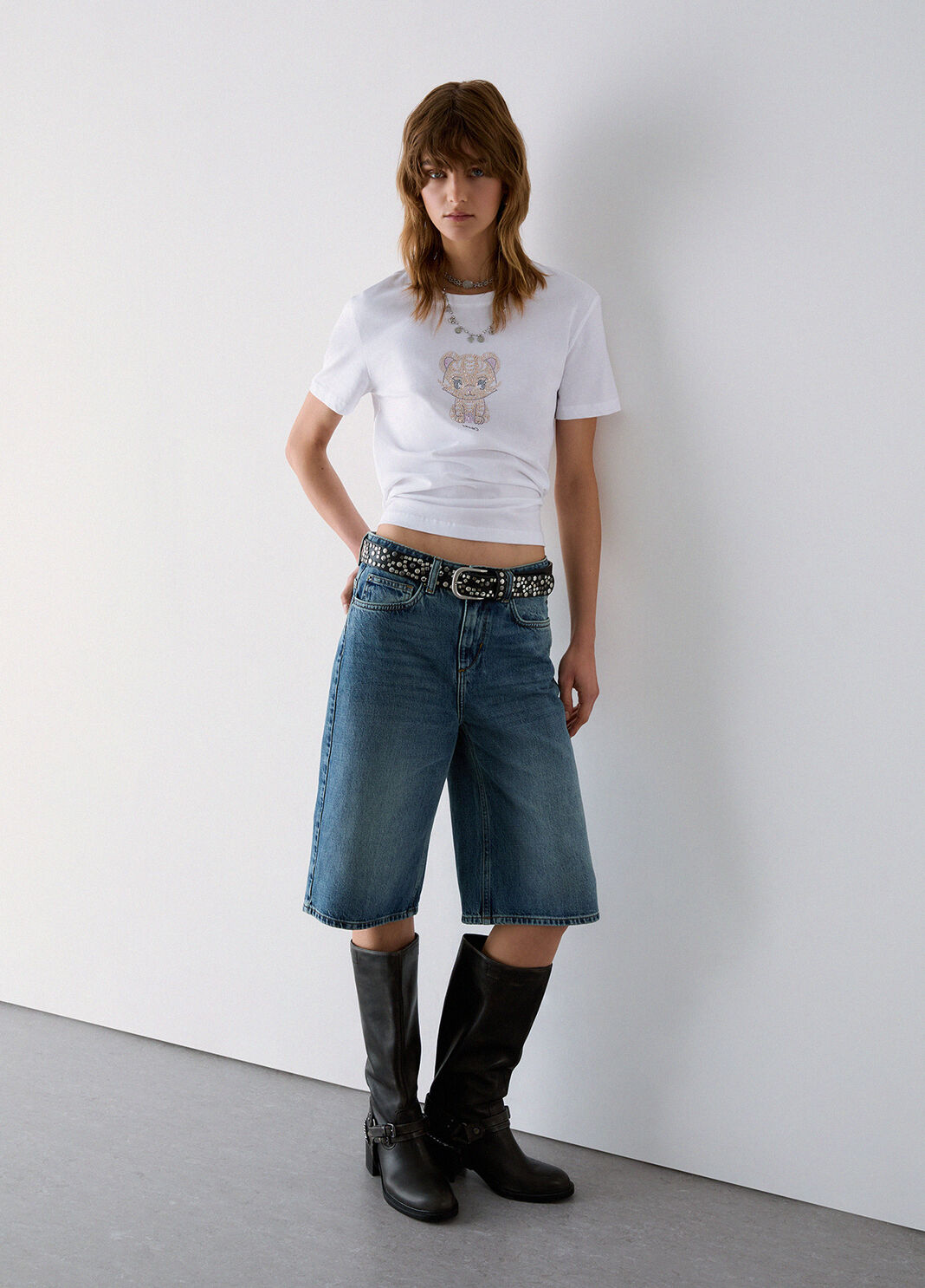 T-shirt mit Applikationen Schmuck Katze Liu Jo - large image number 2