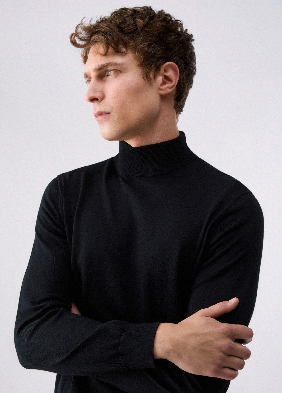 Mock-neck sweater in wool merino black Liu Jo - large image number 4