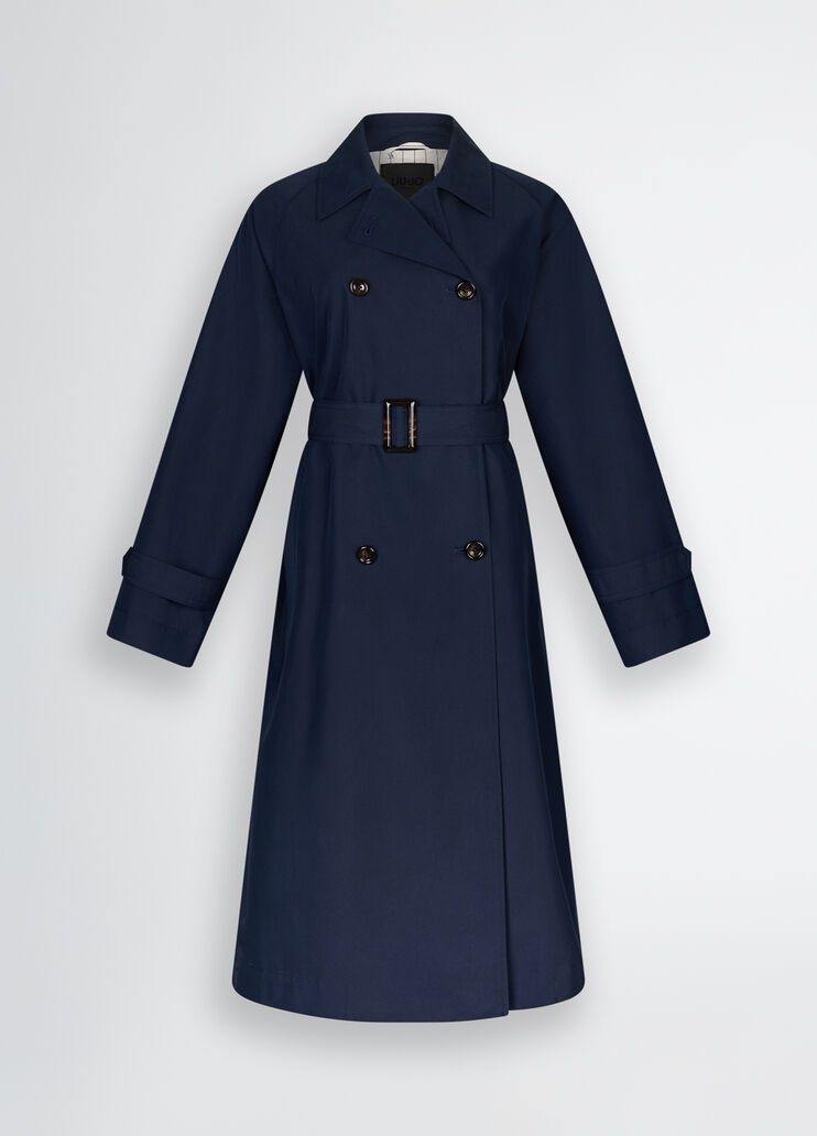 Double-breasted trenchcoat with belt blue Liu Jo - large image number 6 Double-breasted trenchcoat with belt blue Liu Jo - large image number 6