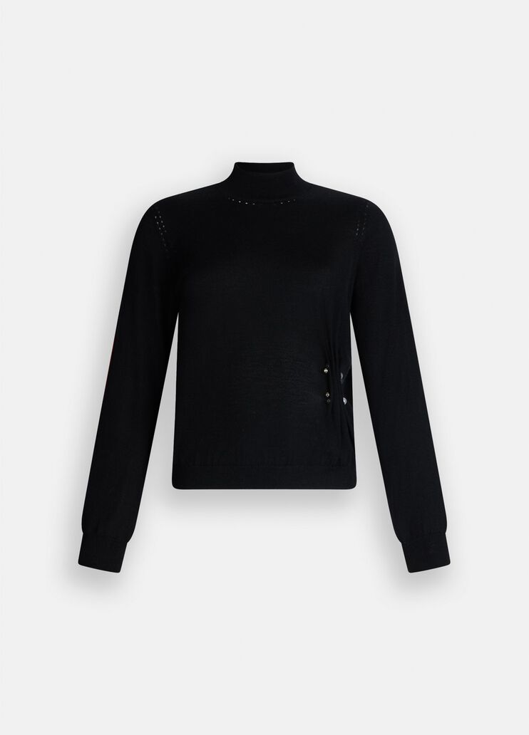 Wollpullover mit Perlen Schwarz Liu Jo - large image number 6